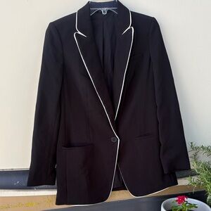 Express Black Blazer with White Piping
